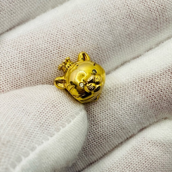 EUC Pandora 768594C01 Pandora Shine Chinese Zodiac Tiger Charm w/ Clear CZ’s - Picture 9 of 13